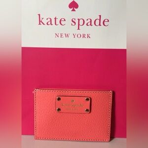 ♠️KATE SPADE♠️Flamingo(Pink/Salmon)Wellesley Graham Cardholder/EUC
